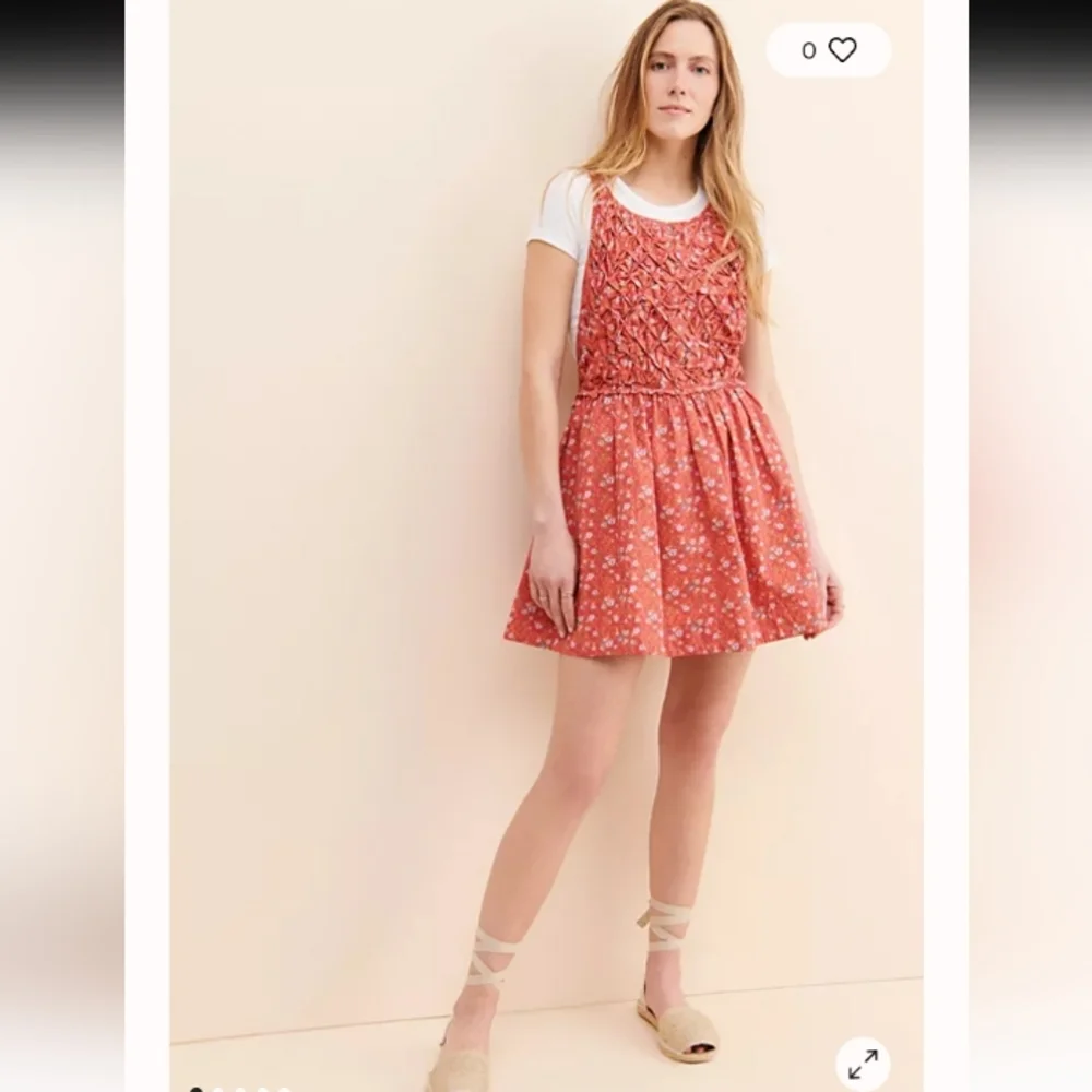 NWT Free People Cottage Core Floral Short Dress Smocked Front Poppy Combo - Picture 5 of 14